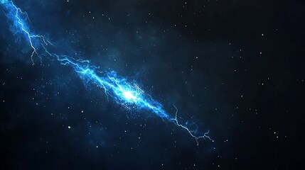 Energetic celestial lightning bolt in cosmic space.