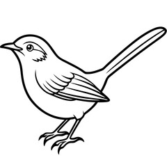Minimal Common Tailorbird Vector on White