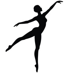 Elegant Ballerina Silhouette Graceful Dance Pose Illustration