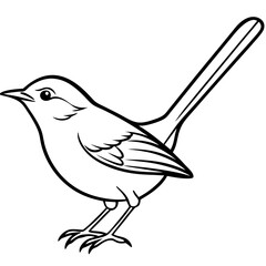 Minimal Common Tailorbird Vector on White