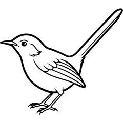 Minimal Common Tailorbird Vector on White