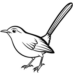 Minimal Common Tailorbird Vector on White