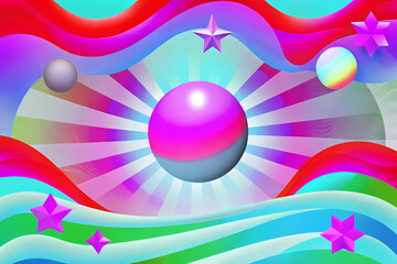 Vibrant Abstract Sphere in a Colorful Universe