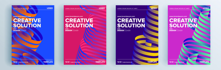 Modern abstract covers set, minimal covers design. Colorful geometric background, vector illustration.