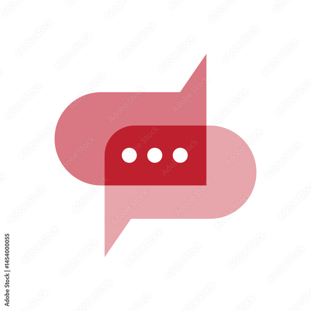 Aufkleber this is a flat logo design of an initial letter s that comprises of two overlapped speech bubbles wi