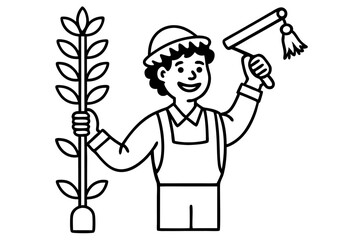 gardener with watering can