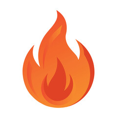 vector fire icon on white background