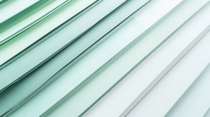 Obraz premium Light pastel soft pale dusty green sage grey white abstract pattern background. Geometric shape. Line stripe angle facet triangle fold. Color gradient. Noise grain. Business, tech.