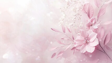 A soft pink-themed Motherâ€™s Day greeting card with floral decorations and elegant typography