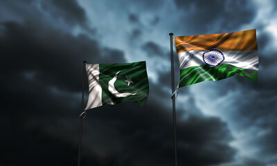 pakistan vs battle india country national competition international asia east game cricket conflict pakistan india government politic partnership flag waving Overcast background copy space pakistan 