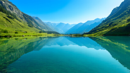 Fototapeta premium Serene reflections the tranquil heart