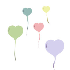 balloons with hearts, five heart ballons 