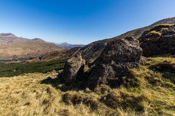 Trail on the cricular route of Moel Hebog, Beddgelert, Snowdonia national park