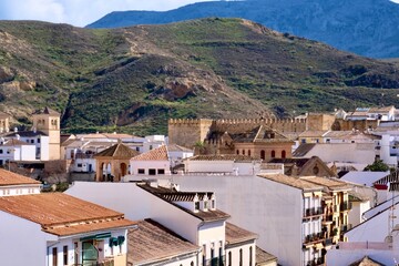 View over the town of  Antequera with its city palaces, churches and monasteries. Andalusia, Spain