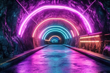 Neon tunnel, vibrant colors (2)