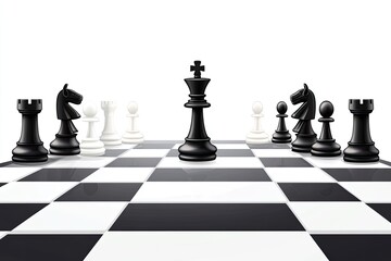 Chess game. Black King in strategic position