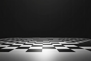 Checkered black and white floor