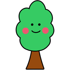 Green Tree Illustration Isolated on White