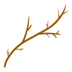 Tree Branch Illustration Isolated on White
