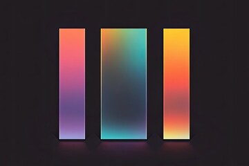 Abstract gradient rectangles on dark background