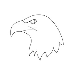 Naklejka premium Minimalist line drawing of an american bald eagle head depicting strength and freedom on a white background