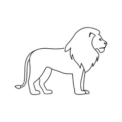 Vector illustration of a majestic lion in a side view silhouette outline suitable for design and educational purposes