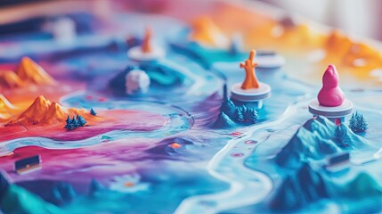 Colorful  board with miniature figures.
