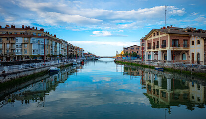 Architecture of the village Zumaia in Spain
