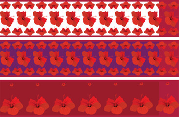 china rose with saree illustration, white saree with red border