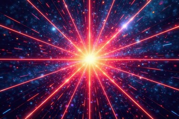 Naklejka premium Symmetrical radiating lines forming a starburst, art, starburst, simple