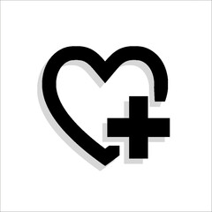 Obraz premium icon love plus, plus, vector line icon, exclamation mark