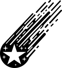 Falling meteor on the night