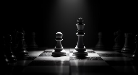 Strategic Showdown: Chess Masterpiece in Dramatic Light