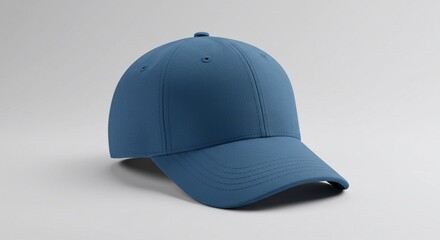 Plain Blue Baseball Cap on White Background