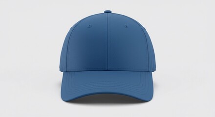 Plain Blue Baseball Cap on White Background