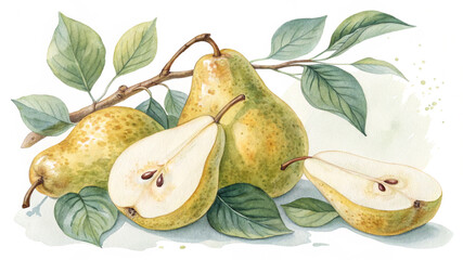 pear with leaves