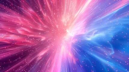 Fototapeta premium Star burst pattern in shades of pink and blue retro abstract background, Ai Generative.