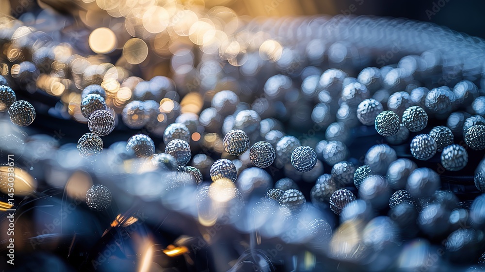 Poster abstract macro photograph of spherical objects with bokeh and so