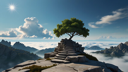 mountain landscape with blue sky