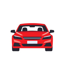 Obraz premium Red Car Vector Illustration For Automotive Or Transportation Design