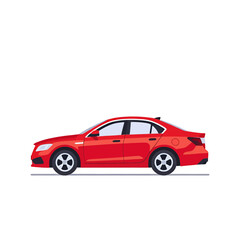 Obraz premium Red Sedan Car Illustration For Automotive Marketing And Design