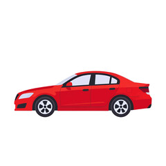 Obraz premium Red Sedan Car Illustration For Automotive Marketing