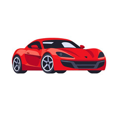 Red Sports Car Icon_ Sleek Design for Automotive Marketing_