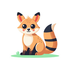 Cute Fox Cartoon Animal Mascot Vector Illustration