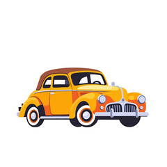 Fototapeta premium Yellow Classic Car Illustration For Automotive Marketing