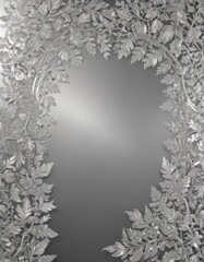 Luxurious silver leaf lace border, shimmering metallic texture  Decorative pattern , craft, background, pattern