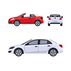 Fototapeta premium Car Vector Illustration_ Convertible And Sedan For Website Or Marketing Use