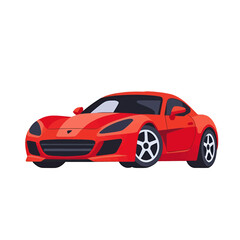Fototapeta premium Cartoon Red Sports Car Isolated For Marketing, Advertising