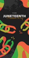 Juneteenth Freedom Day Vector Design in Red, Green, and Black Colors
