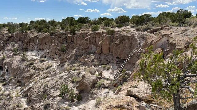 Hiking in Bandelier near Loas Alamos, New Mexico - American West Landscape
